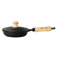 frigideira de ferro para ovo, egg pan, frigideira pequena de ferro para omelete, santana, 14 cm com tampa